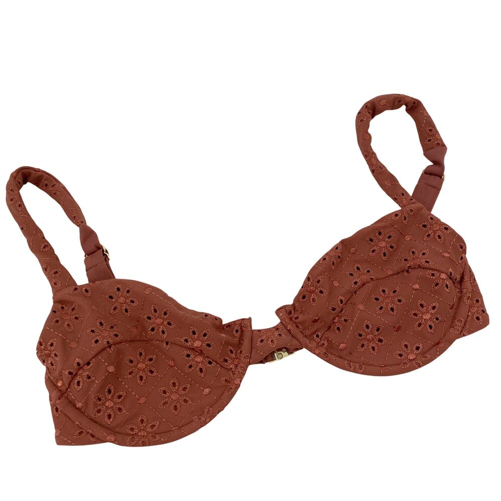 Juillet izzy pink eyelet underwire bikini top